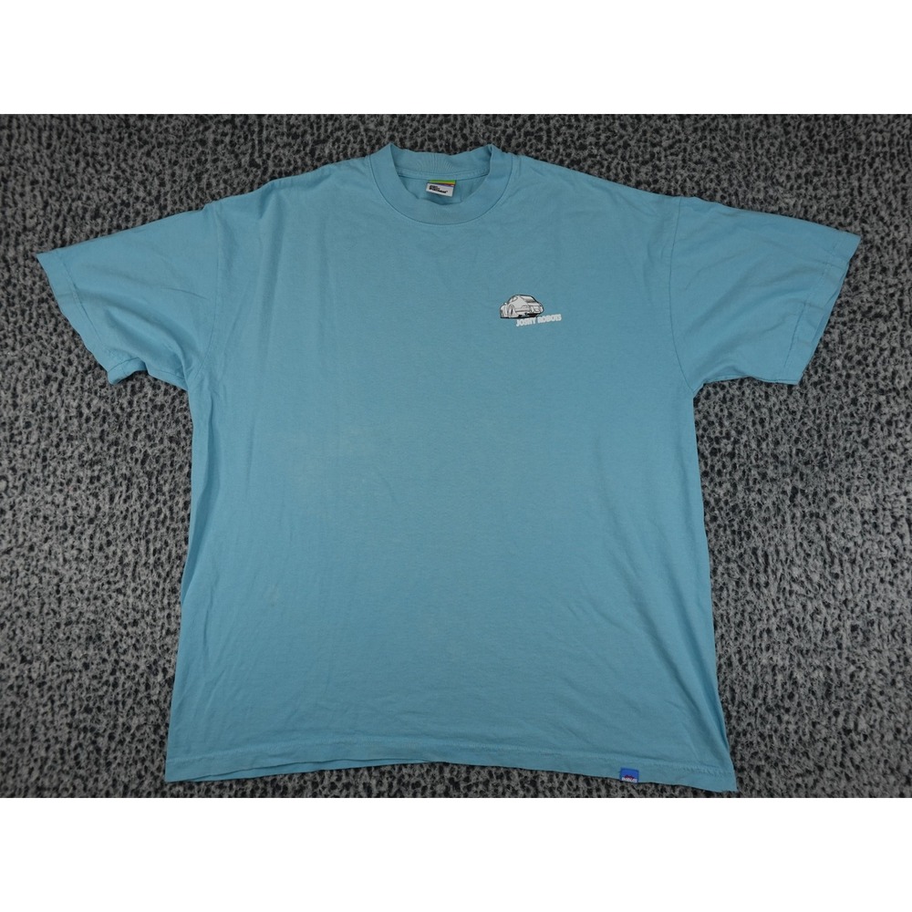 Joshy Robots T-Shirt Mens XL Blue Rapido Faster Graphic Car Tee